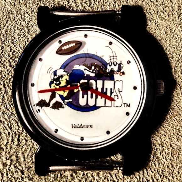 VTG 1994 Looney Tunes “TAZ" / INDY COLTS Watch / Football Second Hand ~ Works! - Picture 4 of 6